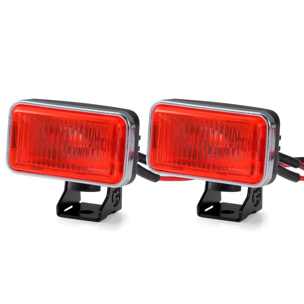 RCLIONS RC LED Front Light 20mm Headlight Roof Lights Upgrade for All 1/10th Axial SCX10 SCX10-II TRX4 TRX6 Redcat Gen7,Gen8 Crawler Truck Car Parts (Red)
