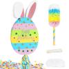 25" Easter Decorations Pinata Bunny Egg Piata with Blindfold, Bat and Filler, Funny Cute Party Favors for Cute Birthday Pinata Egg Theme Kids and Adults Party Supplies Decoration view 1