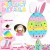 25" Easter Decorations Pinata Bunny Egg Piata with Blindfold, Bat and Filler, Funny Cute Party Favors for Cute Birthday Pinata Egg Theme Kids and Adults Party Supplies Decoration view 3