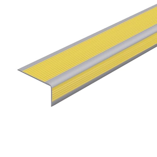 L-Shaped Stair Nose Molding with Strong Adhesive, Waterproof & Freeze-Proof, Flexible Edge Trim for Indoor/Outdoor Use (Gray, 6x3cm) - Durable Stair Nosing Solution