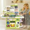 101Pcs/Set Kids Kitchen Playset, Toddler Play Kitchen Set with Sound Stove, Lights, Music, Faucet, Sink, and Play Food, Pretend Toy for Toddlers (Green) Green view 1