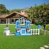 Dithoko Wooden Outdoor Playhouse for Kids with Bench, Mailbox & Fence, Backyard Cottage Play House with Windows, Half Door & Flower Boxes, Pretend Garden Playset Gift for Boys and Girls view 2