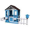 Dithoko Wooden Outdoor Playhouse for Kids with Bench, Mailbox & Fence, Backyard Cottage Play House with Windows, Half Door & Flower Boxes, Pretend Garden Playset Gift for Boys and Girls view 3