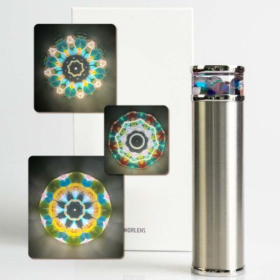 Classic Stainless Steel Handmade Mini Kaleidoscope,5.3 Gentleman Tunnel Visual Natural Agates Gems Crystals Healing Stones Core Box,Anniversary Birthday New Year Valentine's Day Present Gift