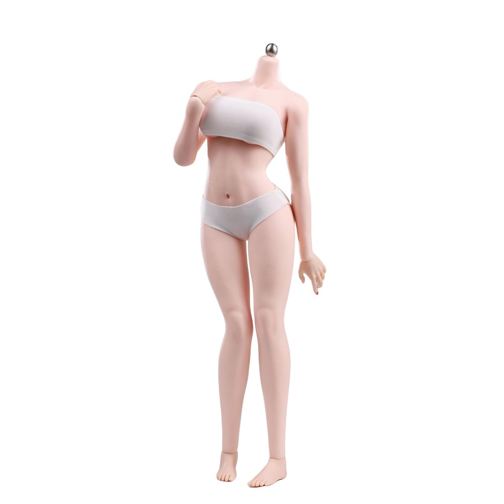 SOUFORCE 1/6 Scale Female Body 12inch JIAOU Doll Pink Skin European Body Type Large Bust Flexible Seamless Action Figure Doll Without Head Sculpt