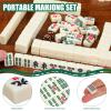 Cabilock Portable Mini Mahjong Tile Set for Travel, 146 Tiles with Brown Carrying Case & Dice, Compact Chinese Mahjong Game for Adults & Family, Ideal for Camping, Beach and Party Gatherings view 2
