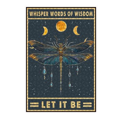 1000 Piece Wooden Jigsaw Puzzle Whisper Words of Wisdom Dragonfly Art Adults Kids Challenging Family Game Educational Stress Relief Learning Toy Home Decor & Portable Travel Play 29.5x19.7 Inch