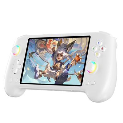 GiipGoop RG557 Retro Handheld Game Console RG557 Android Handheld Console RG557 Retro Emulator, 5.48" AMOLED, Dimensity 8300, Android 14, WiFi 6E & BT 5.3, Hall Joystick White