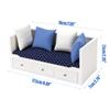 1/12 Scale Miniature Doll House Couch, Mini Sofa Day Bed for 6 Inch Dolls, High Simulation Upholstered Wooden Fabric Loveseat with Pillows, Modern Living Room Furniture, Realistic Model Decoration view 2