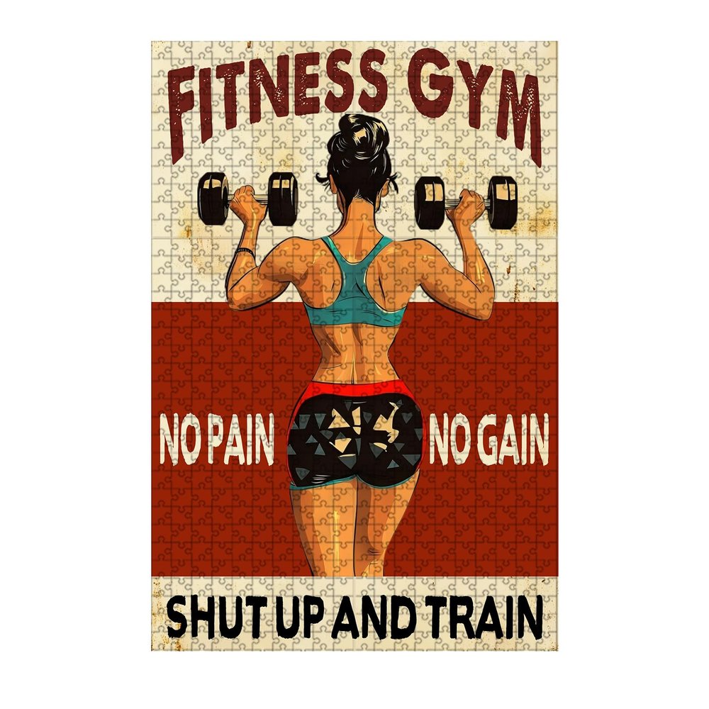 1000 Piece Adults Kids Jigsaw No Pain No Gain and Train Kids & Parents Educational Travel Toy 29.5x19.7 Inch