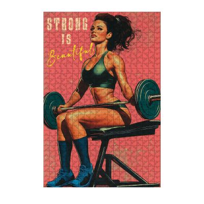 1000 Piece Difficult Wooden Girl Gym Jigsaw Puzzle Strong is Beautiful Adults & Kids Educational Family Game Stress Relief Quiet Play Home Decor 29.5x19.7 Inch