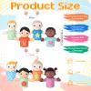 Jenaai 8 Pcs Multicultural Hand Puppets Set for Kids 11.8" African Asian European Children Plush Hand Puppets for Boys Girls House School Theater Shows Storytelling Role Play Classroom Teaching view 2