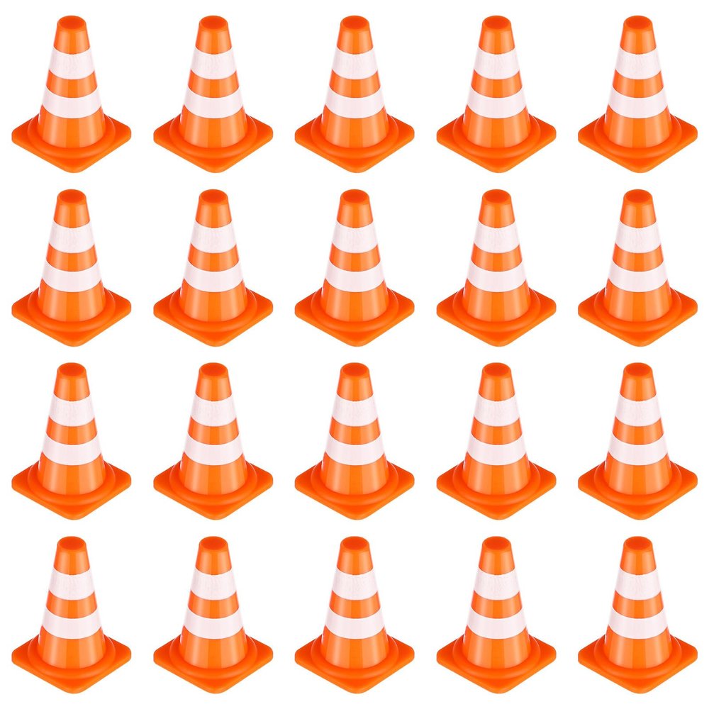BESPORTBLE 35pcs Miniature Plastic Traffic Cones: Sport Training Roadblock Cone Simulation Roadblock Signs Mini Signs for Traffic Cognitive Play & Event Decorations