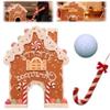 Best Christmas Game,Gingerbread Set, Mini-Course, Portable Mini Course Set Andy Stick Ball & Gingerbread House Goal,Party(1PC Ball) view 1
