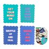 Chiplesier 4PCS Mahjong Shuffler Cards for Tiles Mixing & Shuffling, Mahjong Accessories Gifts for Mah-jongg Beginners & Lovers, PVC Shufflers with Wavy Edge & Printed Design (Green+Blue) view 1