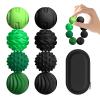 XYOFUN 8Pcs Silicone Magnetic Fidget Toys, Silicone Sensory Ball, Textured Sensory Stress Relief Balls, Desk Toy for Office & Home, Cool for Men & Women (Age 14+) - Black & Green view 1