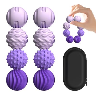 XYOFUN 8Pcs Silicone Magnetic Fidget Toys, Silicone Sensory Ball, Textured Sensory Stress Relief Balls, Desk Toy for Office & Home, Cool for Men & Women (Age 14+) - Violet