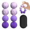 XYOFUN 8Pcs Silicone Magnetic Fidget Toys, Silicone Sensory Ball, Textured Sensory Stress Relief Balls, Desk Toy for Office & Home, Cool for Men & Women (Age 14+) - Violet view 1