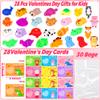 28 Pack Valentines Day Cards for Kids Classroom with Kawaii Mochi Squishies Fidget Toys Valentines Day Gifts for Kids School Valentines for Kids Class Exchange Greeting Cards Party Favors Boys Girls view 2