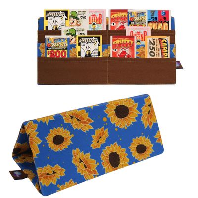 2 Pack -Holders for Playing Cards and Bingo Pull Tabs, Foldable Hands Free for Kids and Adults (Sunflower)