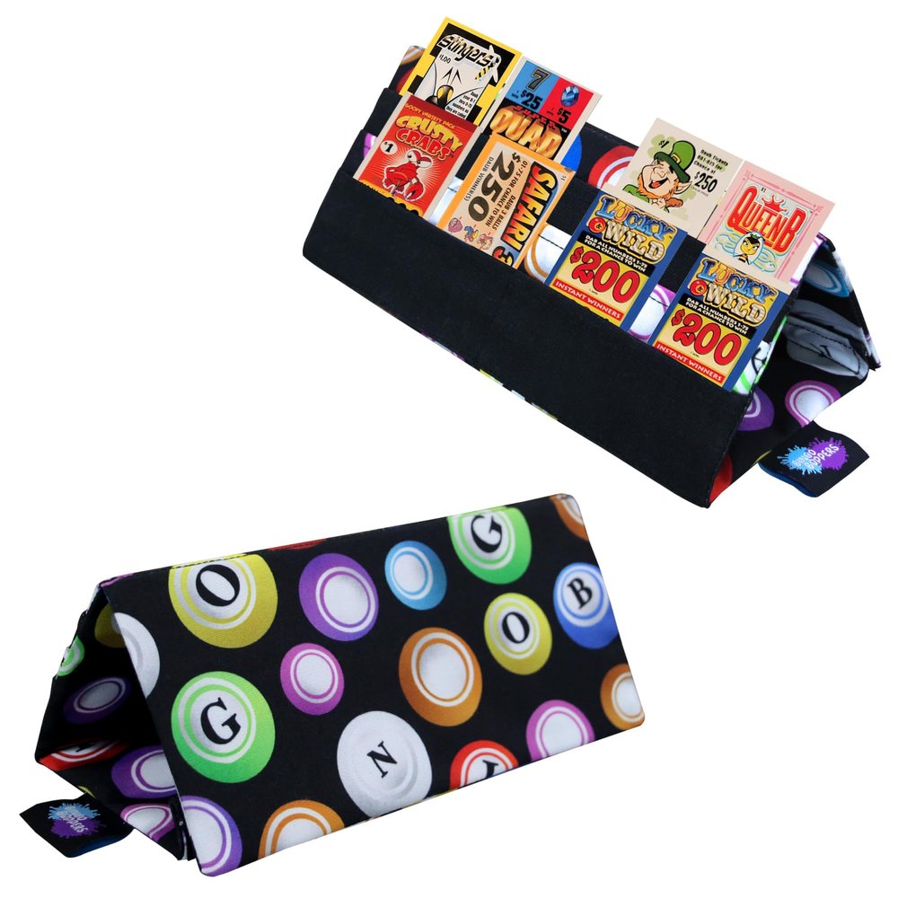 2 Pack -Holders for Playing Cards and Bingo Pull Tabs, Foldable Hands Free for Kids and Adults (Bingo Ball)