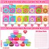 28 Pack Valentines Day Gifts for Kids Classroom Butter Slime Kit with Valentines Day Cards for Kids School, Valentines for Kids Class Exchange Cards Gifts Valentines Party Favors Boys Girls Toddlers view 2