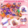 28 Pack Valentines Day Gifts for Kids Classroom Galaxy Slime Kit Valentines Cards Space Gift Boxes for Kids School, Valentines Day Slime Fidget Toys Exchange Cards Valentines Party Favors Boys Girls view 4