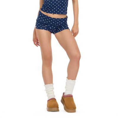 Forever 21 Fold Over mini Short with Small Bow Detail Navy