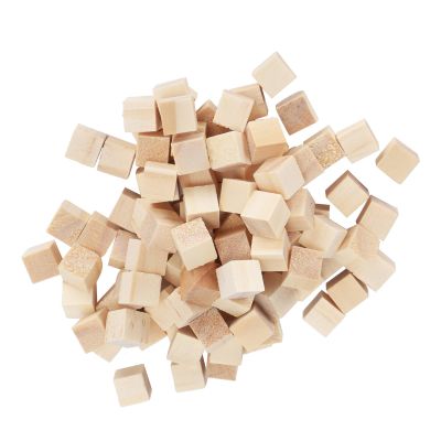 Pissente 100Pcs Pine Wooden Cubes, Lightweight Square Blank Blocks, Ideal for DIY Craft and Early Education Activities