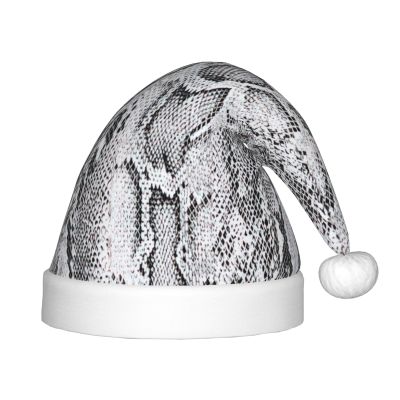 DRTGEDS Snake Skin Black And White Christmas Hat For Kids, Multi-Use Santa Hat For Parties And Festive Events
