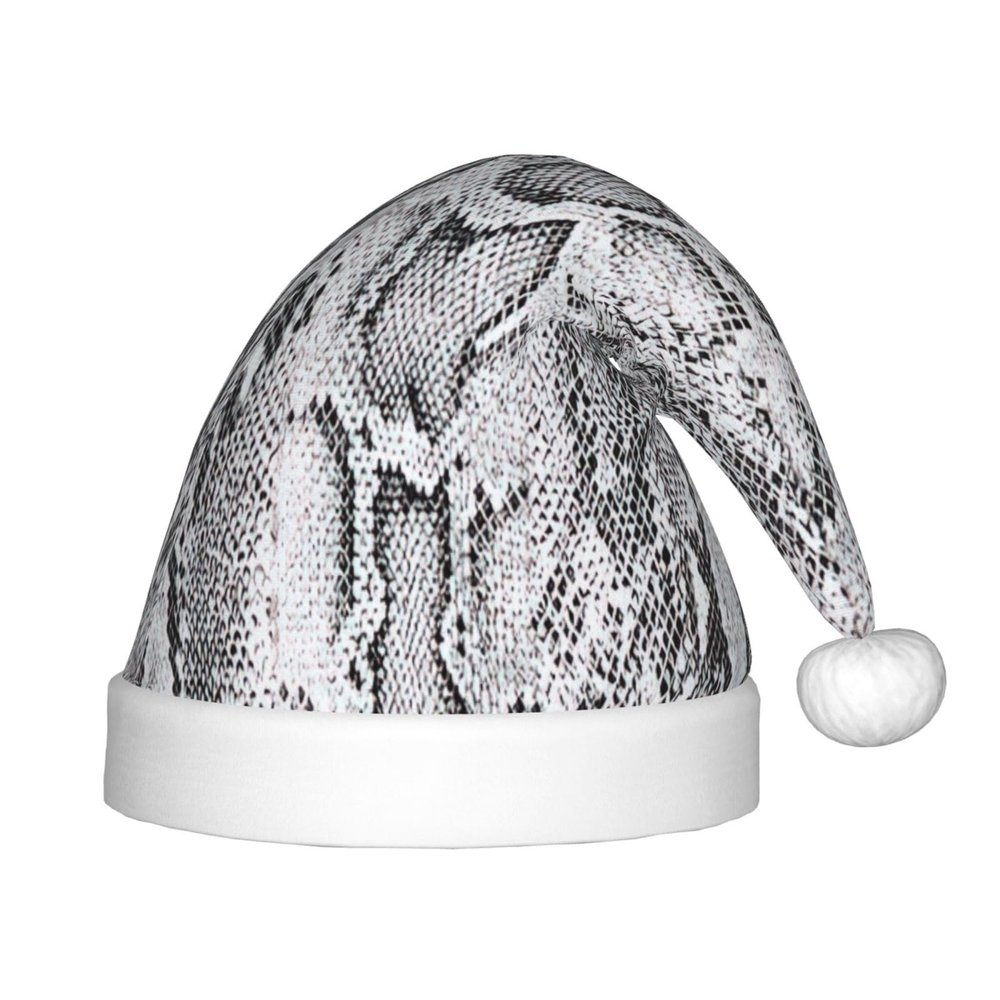 DRTGEDS Snake Skin Black And White Christmas Hat For Kids, Multi-Use Santa Hat For Parties And Festive Events