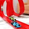 ciciglow Flexible Car Track, Anti Gravity Inertia Powered Car Track Builder Playset Rolls Up Flexible Race Tracks Toy for Kids Rich Elements view 4