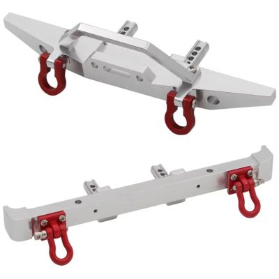 BOQEXSS for MN for Wrangler for MN128 1/12 Metal Upgrade Front and Rear Bumper RC Car Parts Accessories Rc Bumpers(Silver)