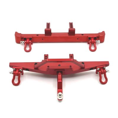 BOQEXSS for MN for MN82 LC79 1/12 Metal Front and Rear Bumper Guards Remote Control RC Car Parts Upgrade Accessories Rc Bumpers(Red)