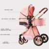 Aveainelle Baby Stroller 2 in 1 Baby Prams Pushchair Function, Foldable, Portable, Safe & Comfortable, for Infant Toddler Aged 0-36 Months (Pink) view 3