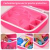 Case Compatible with Little Tikes Story Dream Machine Starter Set, Toys Storage Bag with 5 DIY Embroidery Patches, Organizer for Projector Storytime Books and Audio Character- Pink Letters (Box Only) view 4