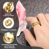 HEARTOOL Adults Fidget Ring 0.6" (15mm) Dia. Titanium Steel Chain Rotatable Rings, Metal Anxiety Release Band Rings Perfect for Men & Women (Gold) view 3