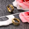 HEARTOOL Adults Fidget Ring 0.6" (15mm) Dia. Titanium Steel Chain Rotatable Rings, Metal Anxiety Release Band Rings Perfect for Men & Women (Gold) view 4