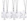 Customized Friendship Necklace for 5 Puzzle Piece Necklaces Stainless Steel Friend Ship Necklace Set Silver Personalized Long Distance Friendship Gifts for Friends and Family view 2