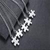 Customized Friendship Necklace for 5 Puzzle Piece Necklaces Stainless Steel Friend Ship Necklace Set Silver Personalized Long Distance Friendship Gifts for Friends and Family view 4