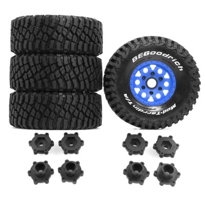 1/8 1/10 RC Short Course Truck Tires 4.96" OD Monster Truck Tires 12/14/17mm Hex Fit for 1:8 Off Road Truck Car Traxxas Slash 2WD 44 Rc4wd Arrma Mojave4S Senton Axial Losi Redcat (Blue)