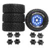 1/8 1/10 RC Short Course Truck Tires 4.96" OD Monster Truck Tires 12/14/17mm Hex Fit for 1:8 Off Road Truck Car Traxxas Slash 2WD 44 Rc4wd Arrma Mojave4S Senton Axial Losi Redcat (Blue) view 1