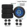 1/8 1/10 RC Short Course Truck Tires 4.96" OD Monster Truck Tires 12/14/17mm Hex Fit for 1:8 Off Road Truck Car Traxxas Slash 2WD 44 Rc4wd Arrma Mojave4S Senton Axial Losi Redcat (Blue) view 3