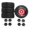 1/8 1/10 RC Short Course Truck Tires 4.96" OD Monster Truck Tires 12/14/17mm Hex Fit for 1:8 Off Road Truck Car Traxxas Slash 2WD 44 Rc4wd Arrma Mojave4S Senton Axial Losi Redcat (red) view 1