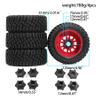 1/8 1/10 RC Short Course Truck Tires 4.96" OD Monster Truck Tires 12/14/17mm Hex Fit for 1:8 Off Road Truck Car Traxxas Slash 2WD 44 Rc4wd Arrma Mojave4S Senton Axial Losi Redcat (red) view 3