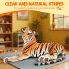 43" Giant Tiger Stuffed Animal Pillow, Large Stuffed Tiger Plush Pillow, Lifelike Tigers Dolls for Animal Theme Party Home Decoration, Christmas Birthday Gift for Women Girls & Boys (Yellow 43.34") view 3