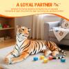 43" Giant Tiger Stuffed Animal Pillow, Large Stuffed Tiger Plush Pillow, Lifelike Tigers Dolls for Animal Theme Party Home Decoration, Christmas Birthday Gift for Women Girls & Boys (Yellow 43.34") view 4