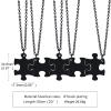 Customized Friendship Necklace for 5 Puzzle Piece Necklaces Stainless Steel Friend Ship Necklace Set Black Personalized Long Distance Friendship Gifts for Friends and Family view 2