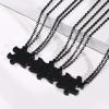 Customized Friendship Necklace for 5 Puzzle Piece Necklaces Stainless Steel Friend Ship Necklace Set Black Personalized Long Distance Friendship Gifts for Friends and Family view 3