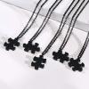 Customized Friendship Necklace for 5 Puzzle Piece Necklaces Stainless Steel Friend Ship Necklace Set Black Personalized Long Distance Friendship Gifts for Friends and Family view 4